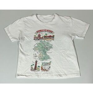 White ‘Republic of Guyana’ Map Graphic T-Shirt Top Blouse Tee Size 12 (Kids) 🇬🇾✨